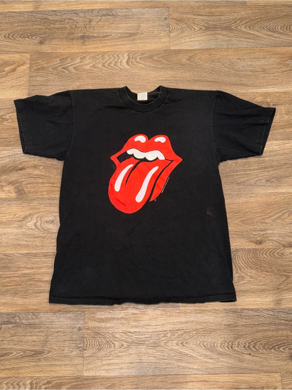 Anvil Black Tee with Red Tongue Graphic